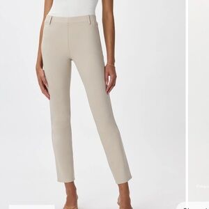 Quince ultra stretch pointe straight leg cropped pant in ecru